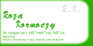 roza kormoczy business card